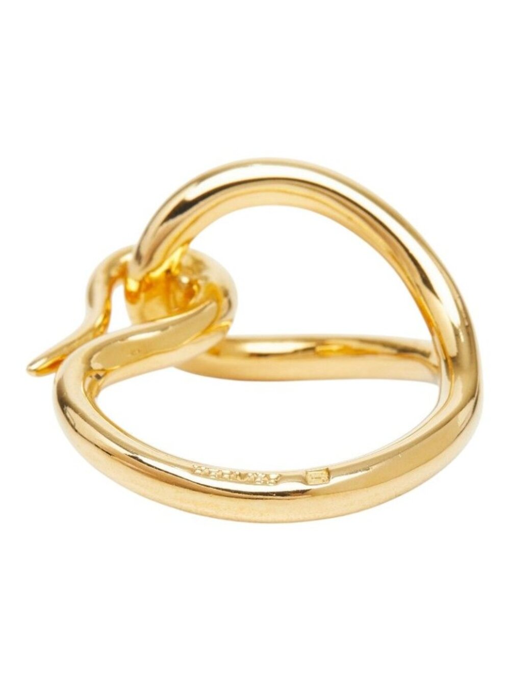 Hermes Jumbo Scarf Ring Gold Plated - Picture 4 of 6